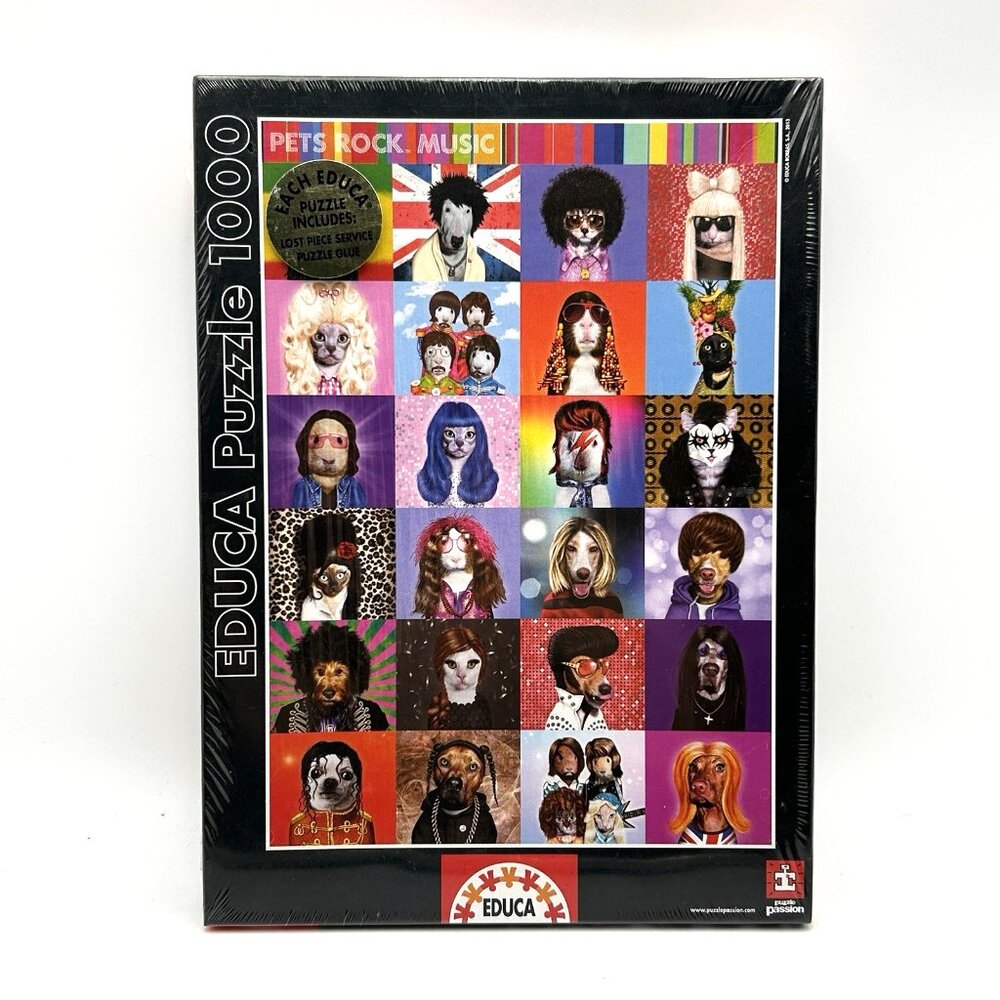 Puzzle Passion 1000 Pc EDUCA Pets Rock Music Funny Animals Dressed as Rock Stars